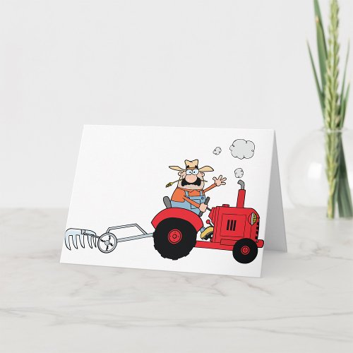 Farmer On A Tractor Greeting Cards