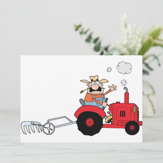 Farmer On A Tractor Invitations (Standing Front)