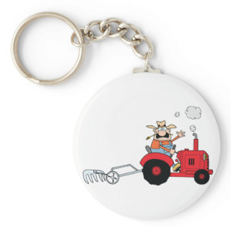 Farmer On A Tractor Keychain