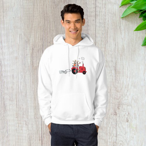 Farmer On A Tractor Mens Hoodie