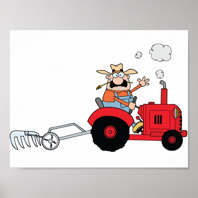 Farmer On A Tractor Poster (Front)
