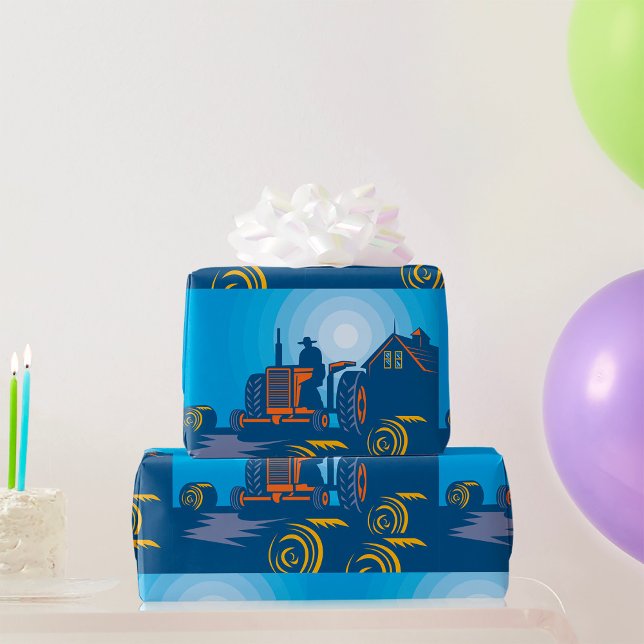 Farmer On A Tractor Wrapping Paper (Creator Uploaded)