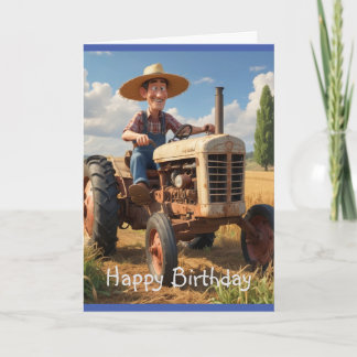 Farmer on Tractor Card