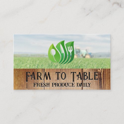 Farmer on Tractor  Restaurant Logo Business Card