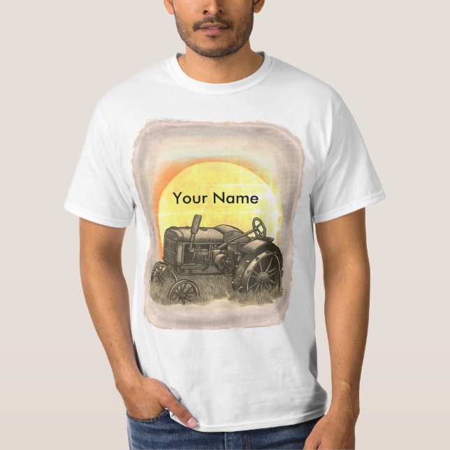 Farmer Out To Pasture Tractor T-Shirt (Front)