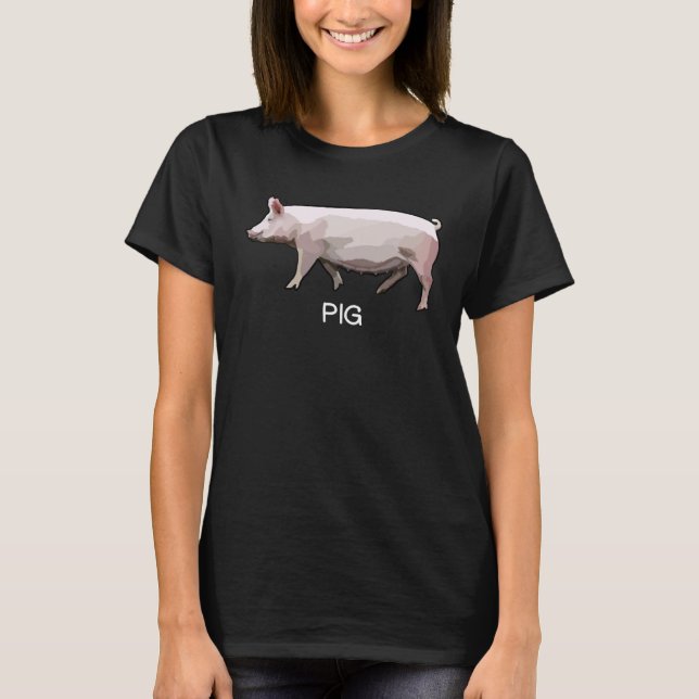 Farmer Pig Farm Animal T-Shirt (Front)