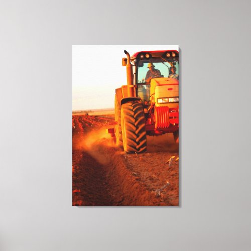 Farmer Planting Maize Using Tractor Vaalkop 2 Canvas Print