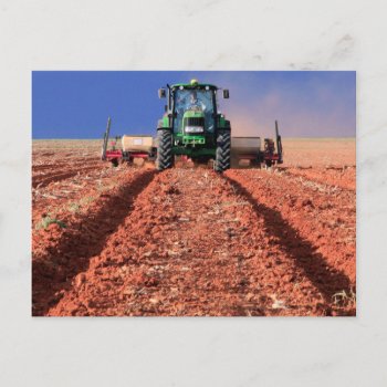 Farmer Planting Maize Using Tractor  Vaalkop Postcard by takemeaway at Zazzle