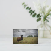 Farmer Ram Black Sheep Business Card (Standing Front)