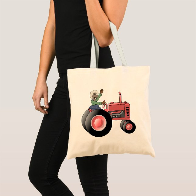 Farmer Riding A Tractor Tote Bag (Creator Uploaded)