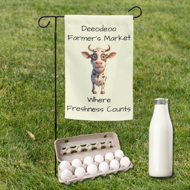 Farmer’s Market Funny Cow  Garden Flag (Creator Uploaded)