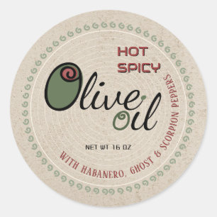 Farmer’s Market Hot & Spicy Olive Oil Extra Virgin Classic Round Sticker