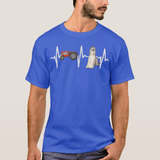 Farmer Tractor Afghan Hound Heartbeat Dog Lover  T-Shirt