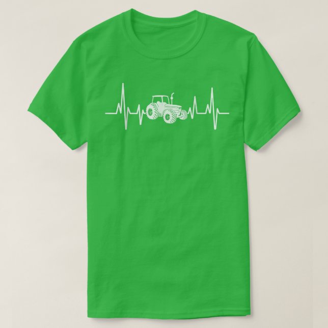 Farmer Tractor Heartbeat  T-Shirt (Design Front)