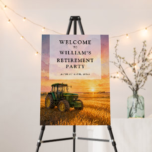 Farmer Tractor Retirement Party Welcome Sign