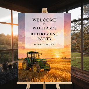 Farmer Tractor Retirement Party Welcome Sign