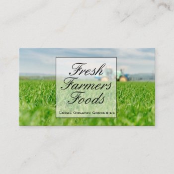 Farmer Tractor Tending To Crops Business Card by lovely_businesscards at Zazzle