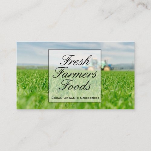 Farmer Tractor Tending To Crops Business Card