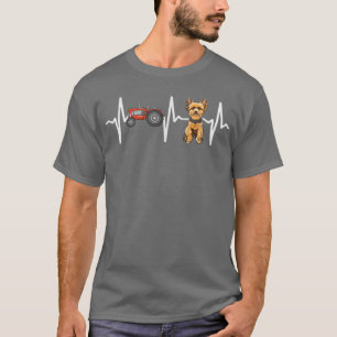 Farmer Tractor Yorkshire Terrier Heartbeat Dog Lov T-Shirt