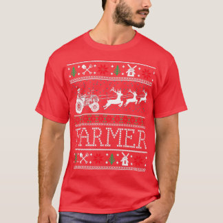 Farmer Tractors Ugly Christmas Xmas Gifts T-Shirt