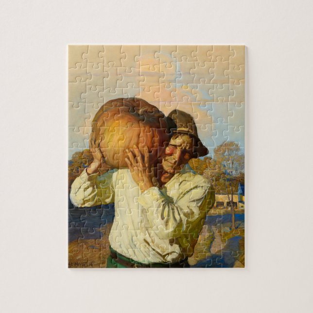Farmer with Pumpkin by Newell Convers Wyeth Jigsaw Puzzle (Vertical)