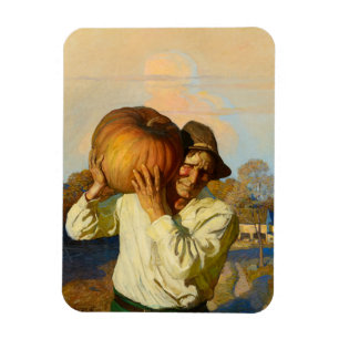 Farmer with Pumpkin by Newell Convers Wyeth Magnet