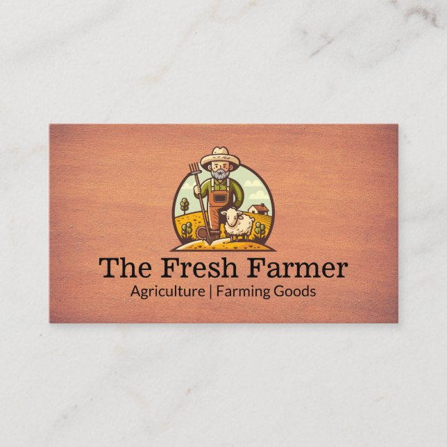 Farmer with Sheep | Agriculture  Business Card (Front)