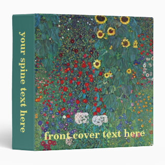 Farmergarden w Sunflower by Klimt, Vintage Flowers 3 Ring Binder