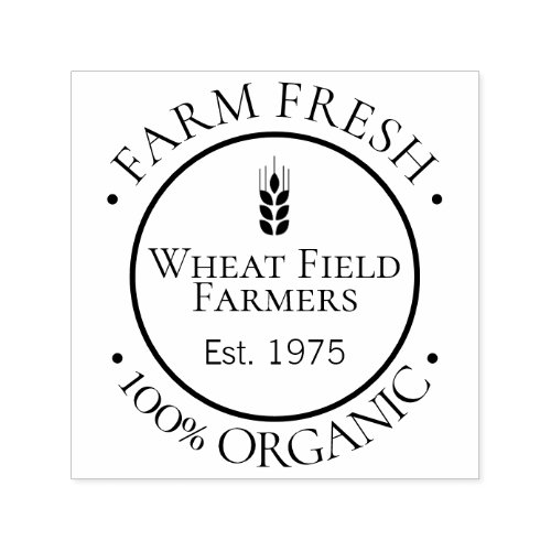 Farmers 100 Percent Organic Food personalized Self_inking Stamp