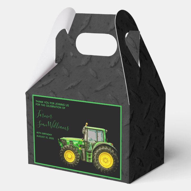 Farmer's 40th Birthday Party Favor Boxes (Front)