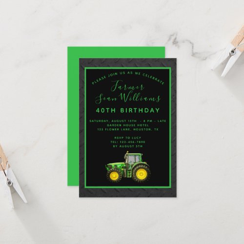 Farmers 40th Birthday Party Invitation