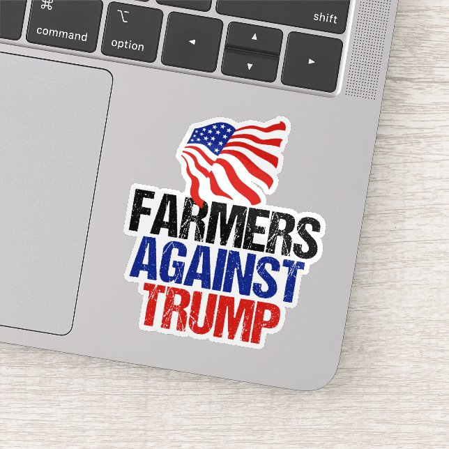 Farmers Against Trump 2024 Election Laptop Sticker (Detail)