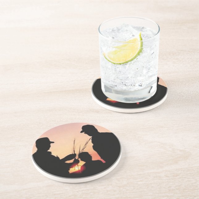 Farmers and Sunset Drink Coaster (Side)