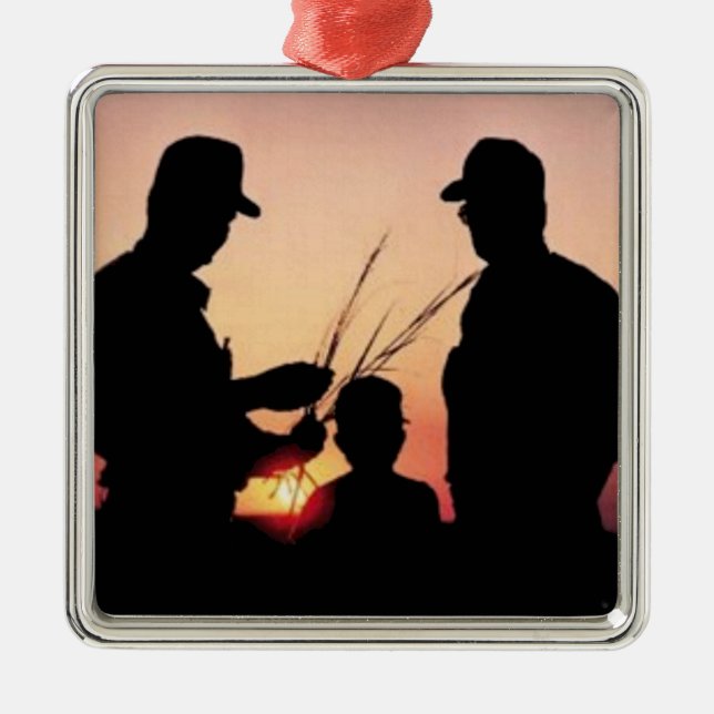 Farmers and Sunset Metal Ornament (Front)