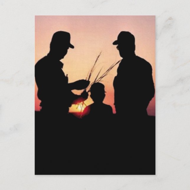 Farmers and Sunset Postcard (Front)