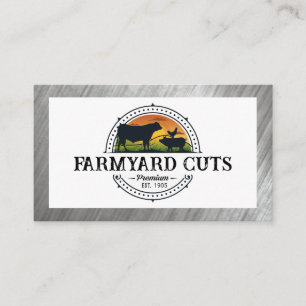 Farmers   Butcher   Barnyard Animals Business Card