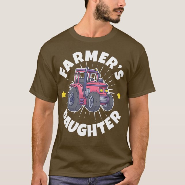 Farmers Daughter Farming Tractor T-Shirt (Front)