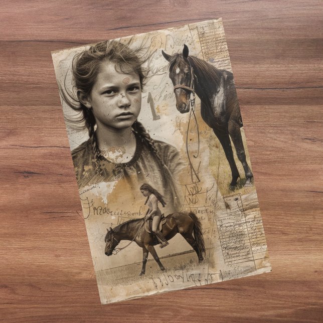 Farmer's Daughter with Horse Decoupage Tissue Paper (Farmer's Daughter with Horse Decoupage Tissue Paper
)