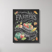 Farmer's Fall Harvest Chalkboard Canvas Print