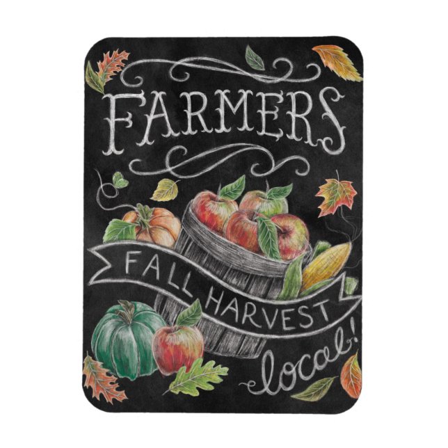 Farmer's Fall Harvest Chalkboard Magnet (Vertical)