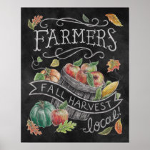 Farmer's Fall Harvest Chalkboard Poster