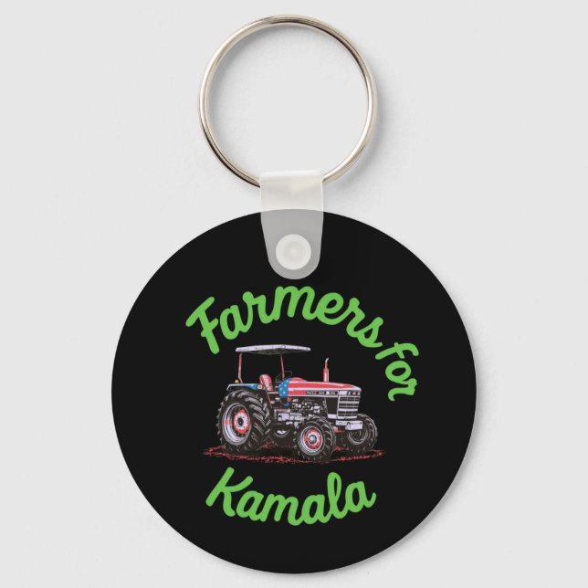 Farmers For Kamala Supporting Harris for President Keychain (Front)