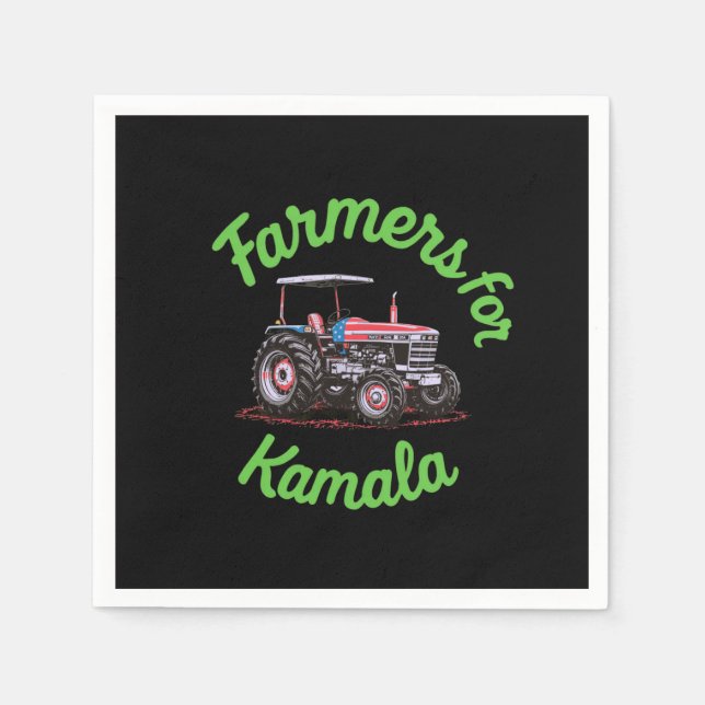 Farmers For Kamala Supporting Harris for President Napkins (Front)