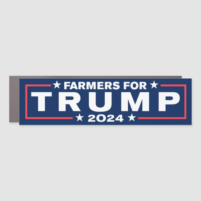 Farmers For Trump 2024 Bumper Car Magnet (Front)