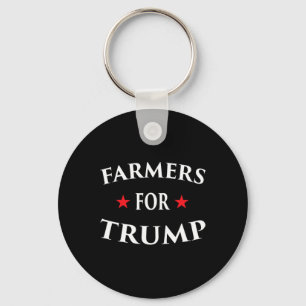 Farmers For Trump Farm Ranch Tractor Fly Over Coun Keychain