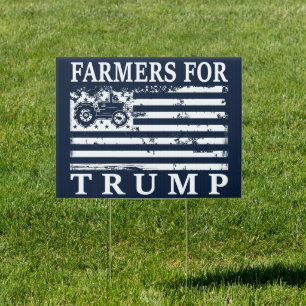 Farmers for Trump Patriotic American Flag Sign