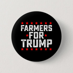 Farmers for Trump Presidential Election Vintage Button