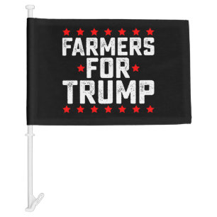 Farmers for Trump Presidential Election Vintage Car Flag