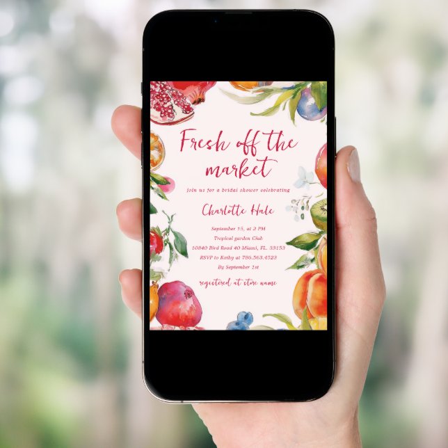 Farmers Fresh off The Market Bridal Shower Invitation (Front Digital)