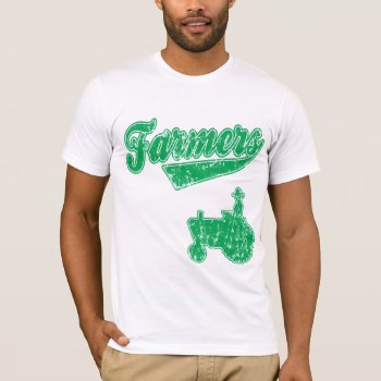 Farmers Green Tractor T-shirt by clonecire at Zazzle
